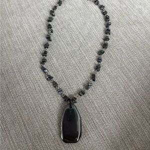 Silver Stone adjustable‎ Beaded Necklace